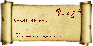 Vendl Áron névjegykártya
