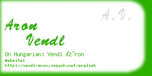 aron vendl business card